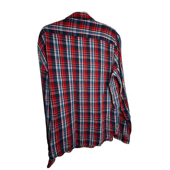 Denim & Supply Ralph Lauren Red Blue Plaid Flannel Shirt L – Vintage‎ Workwear - Picture 5 of 7